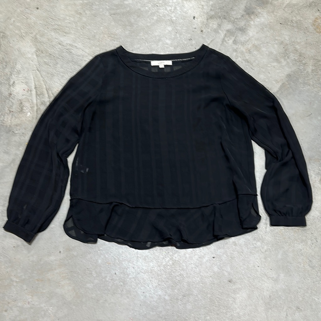Loft Brand Black Sheer Top  Size M  K54